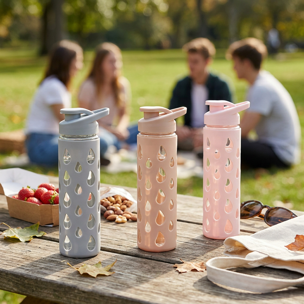 Custom Logo Fashionable Water Drop Glass Bottles